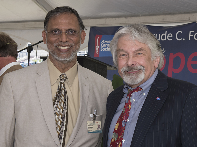Dr. Srinivasan Vijayakumar, director of the UMMC Cancer Institute's Department of Radiation Oncology, and Dr. Ralph Vance, professor emeritus, worked on the fundraising together.